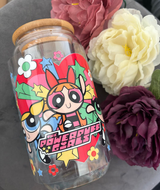 550ml Glass or plastic cup- Powerpuff girls