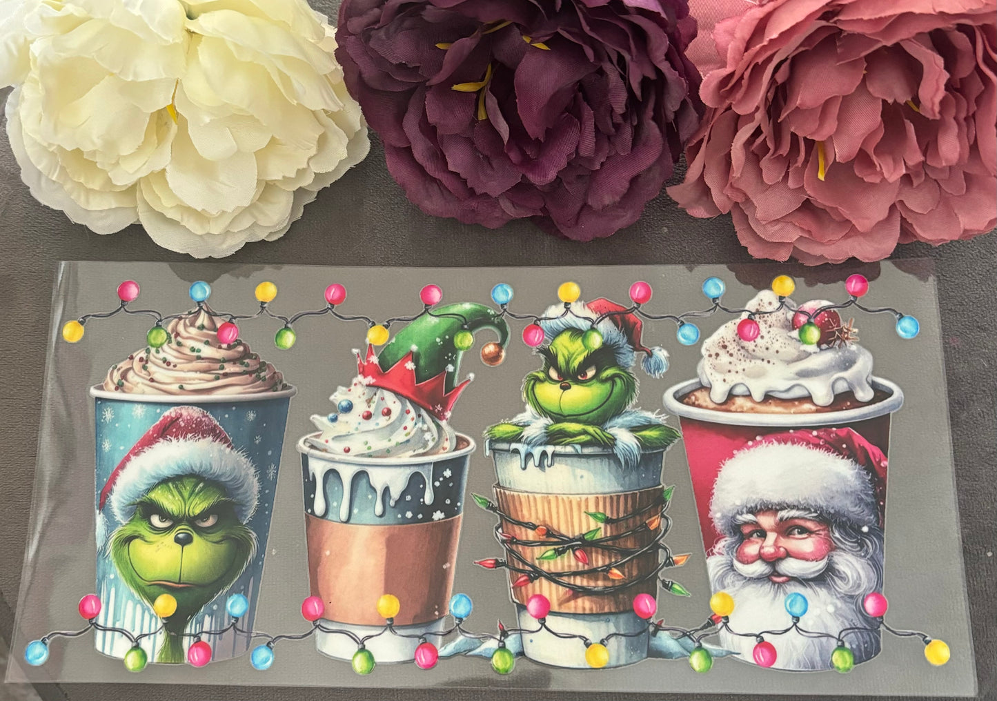 550ml Glass or plastic cup - Grinch Coffee Print