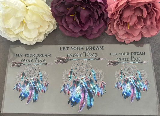 550ml Glass or plastic cup - Dreamcatcher Quote