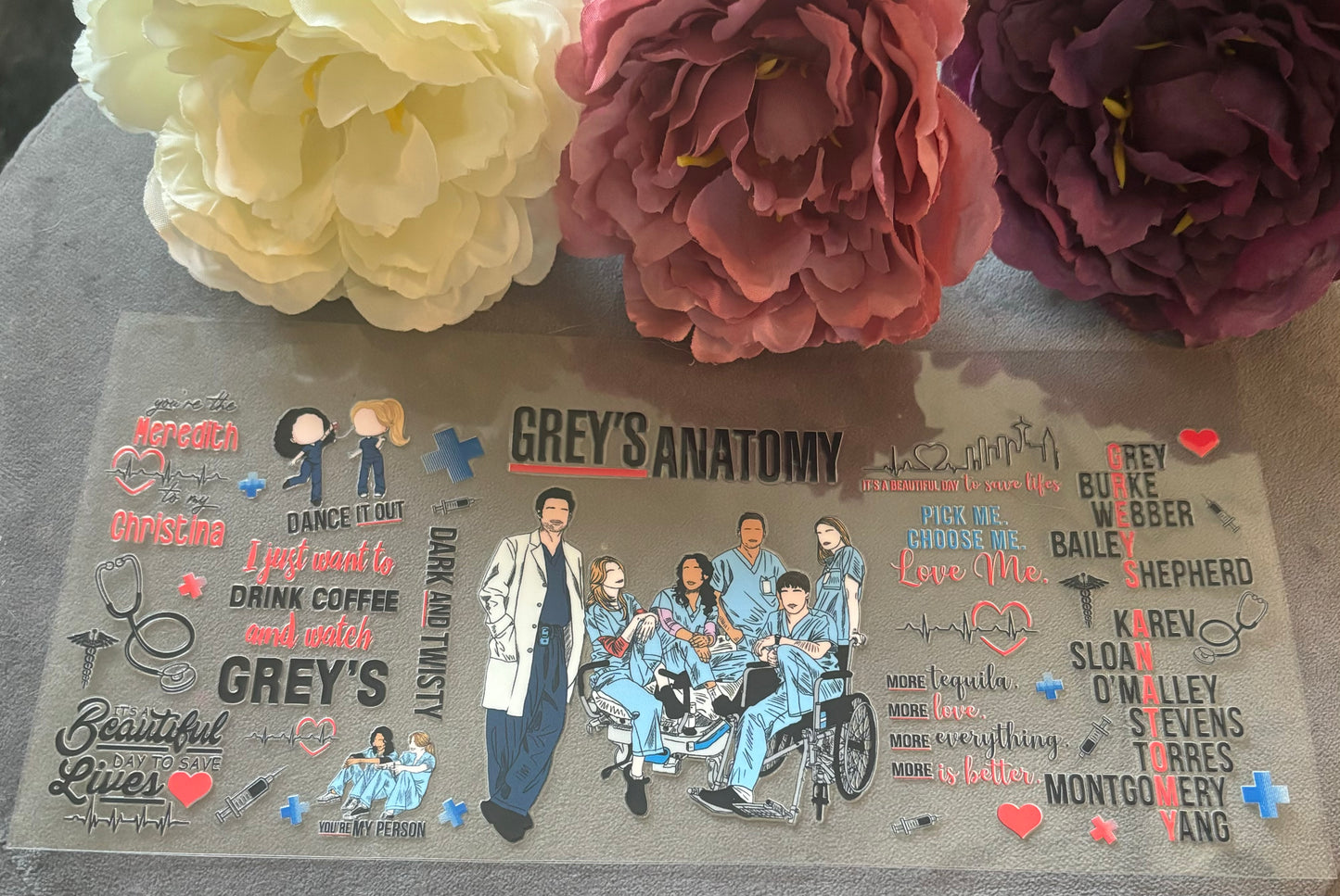 550ml Glass or plastic cup - Greys Anatomy