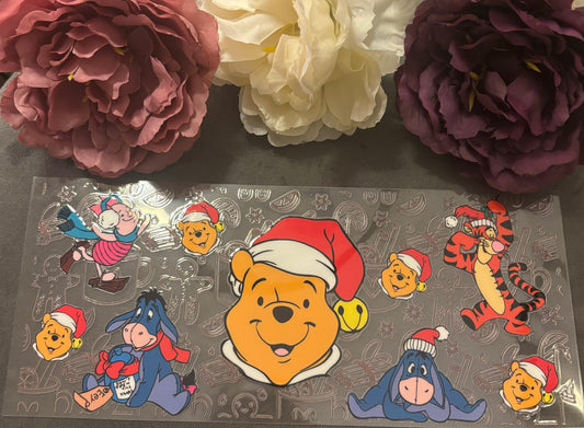 550ml Glass cup - Christmas Pooh