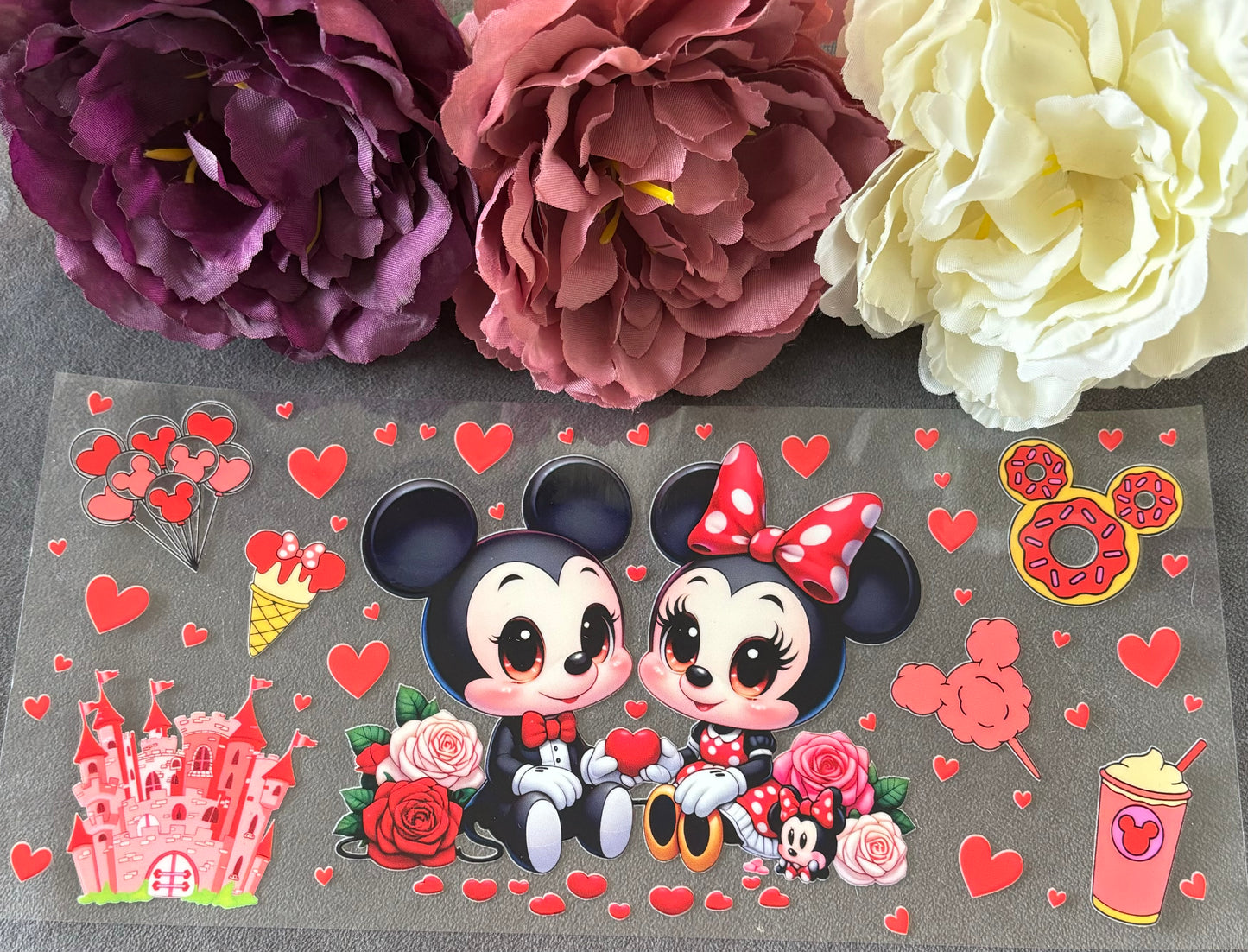 550ml Glass or plastic cup - Minnie M and Mickey M