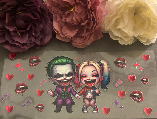 550ml Glass or plastic cup - Joker and Harley