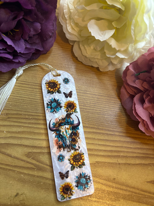 Sunflower cow bookmark